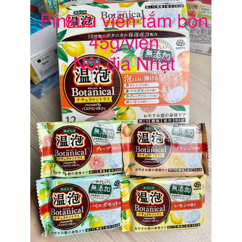 Bath bomb Viên thả bồn tắm Onpo Thảo mộc hàng nội địa nhật Soda Hot Water