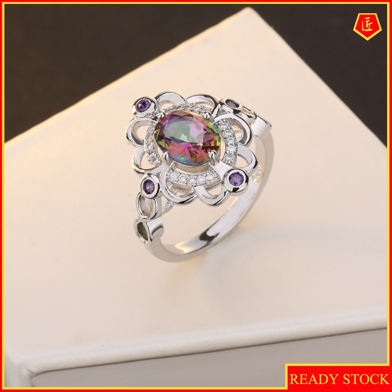 (Hàng Có Sẵn) Nhẫn Đính Đá Topaz Sáng Tạo