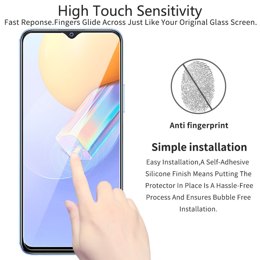 3 Trong 1 Kính cường lực + Miếng dán Cacbon + Kính Cường Lực Bảo Vệ Camera Sau Cho Vivo V11 V11I S1 Pro V19 Neo Y12S Y31 Y11 Y12 Y15 Y17 Y19 Y91 Y91I Y91C Y95 Y20 Y20S Y30 Y50 V20 Se