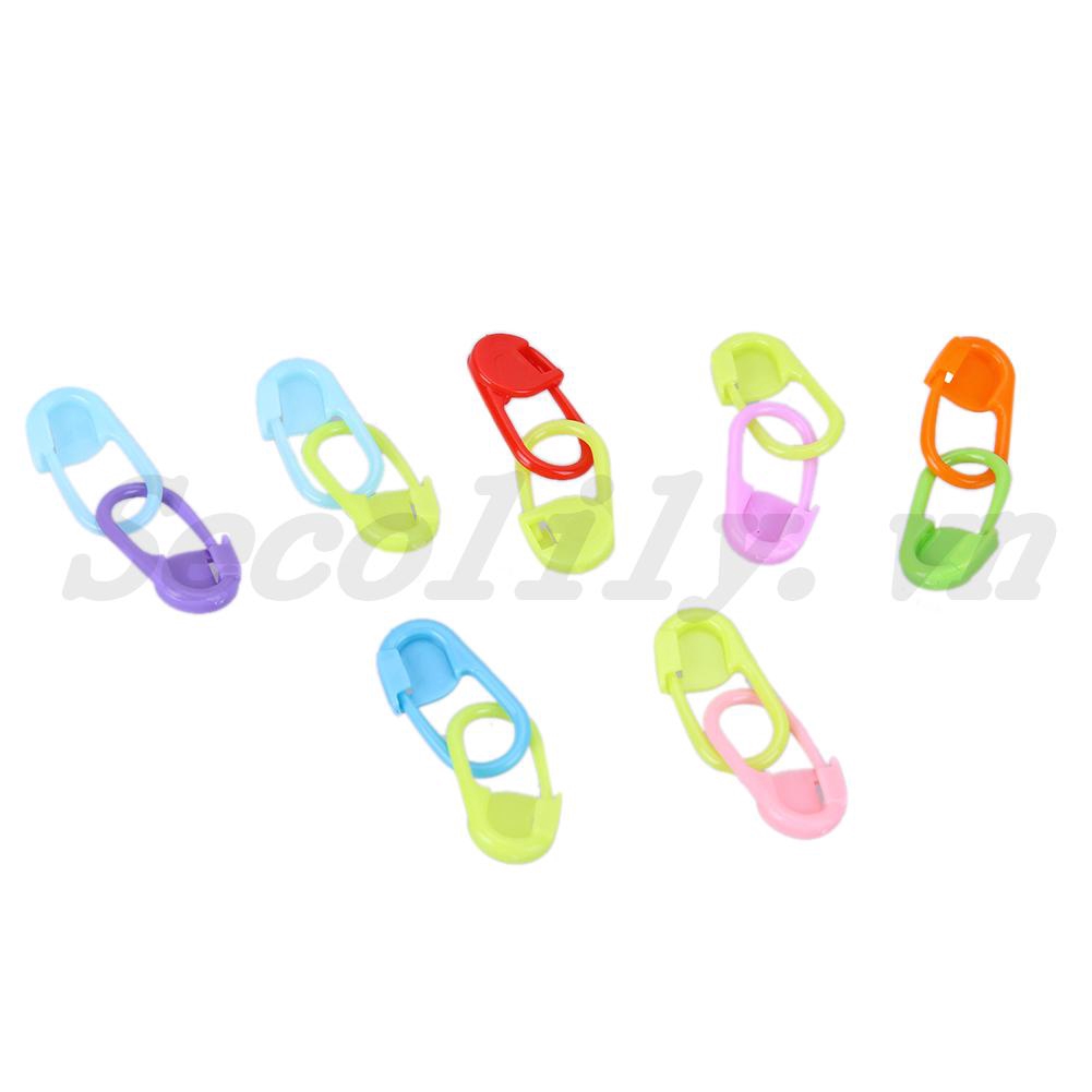 Set 100 kẹp nhựa đan len nhiều màu