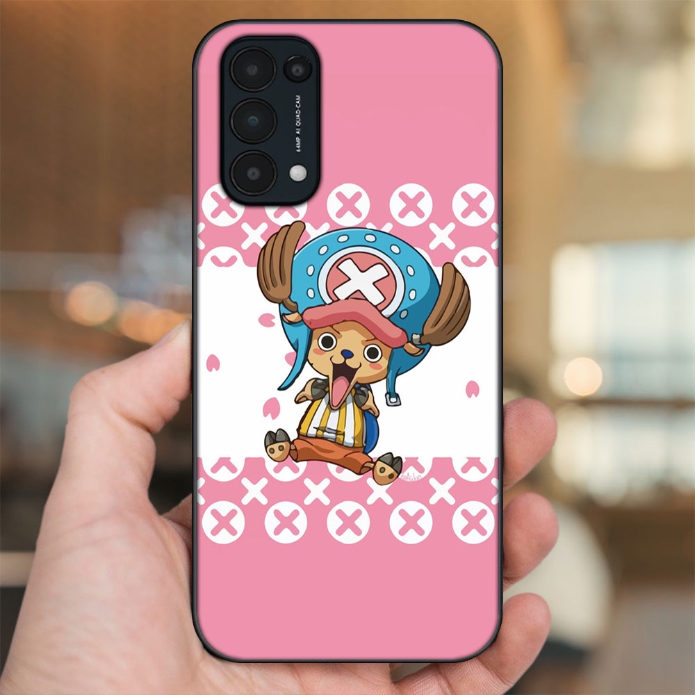 Ốp lưng Oppo Reno 5 viền đen in hình Chopper One Piece Đảo Hải Tặc