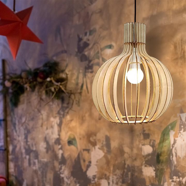 [HOT TREND 2021 ] Đèn Gỗ thả trần trang trí dáng Củ tỏi - Đèn gỗ Decor trang trí nhà, quán cà phê siêu đẹp