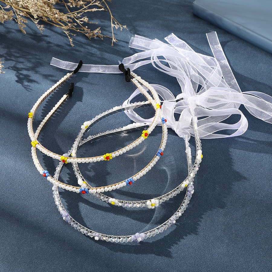 Băng Đô Cài Tóc Bằng Hợp Kim Đính Hoa Và Ngọc Trai Phong Cách Hàn Quốc Ngọt Ngào Dành Cho Nữ