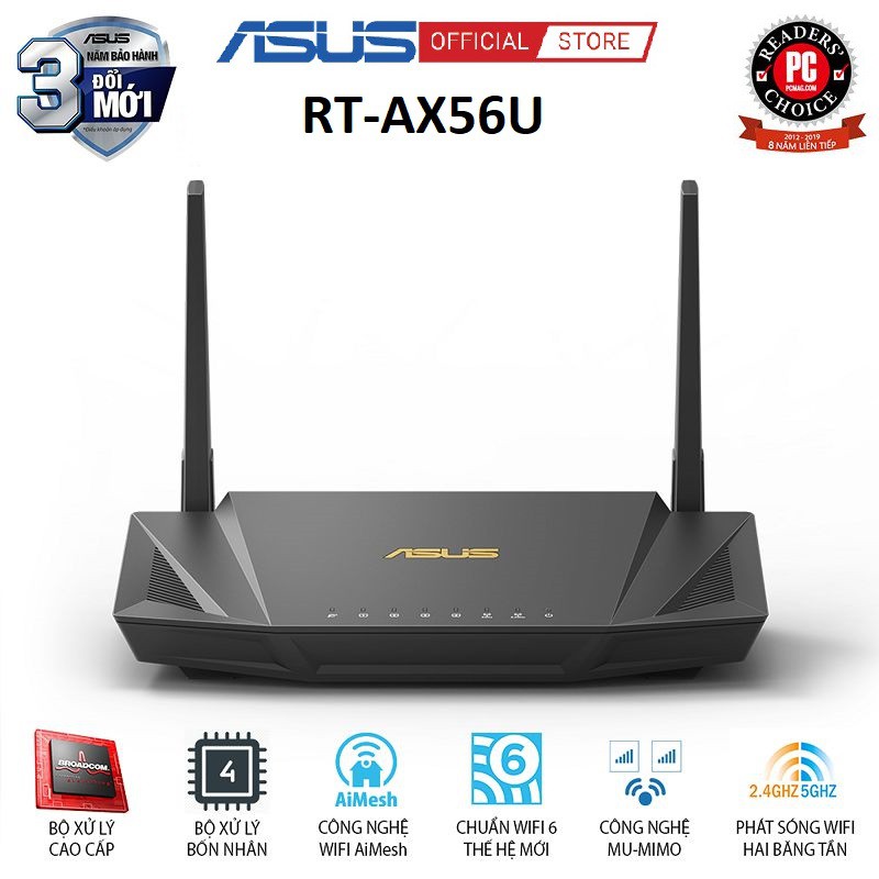 Bộ phát wifi 6 Router Asus RT-AX56U AX1800Mbps