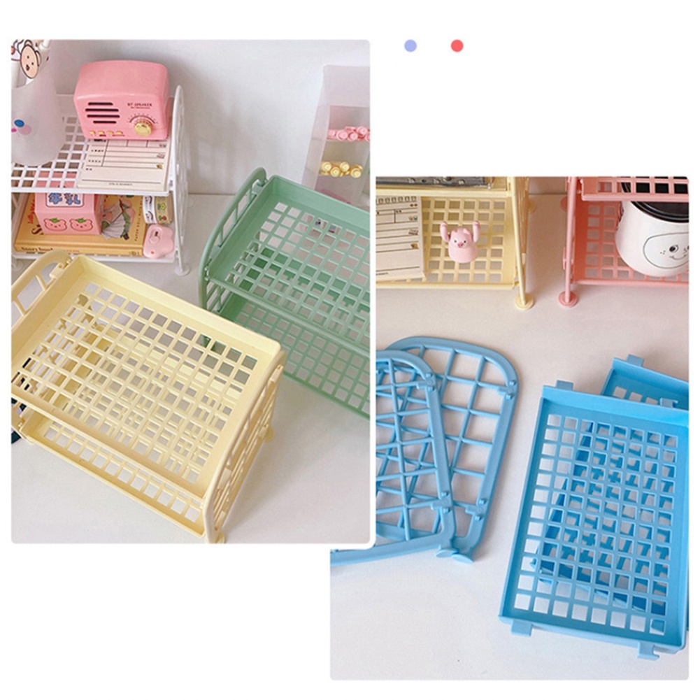 New Ins lưu trữ giá mỹ phẩm trang sức đôi-hai lớp Giá lưu trữ gấp đơn giản Máy tính để bàn nhà phòng tắm kệ lưu trữ Giá Đôi-Hai lớp lưu trữ giá