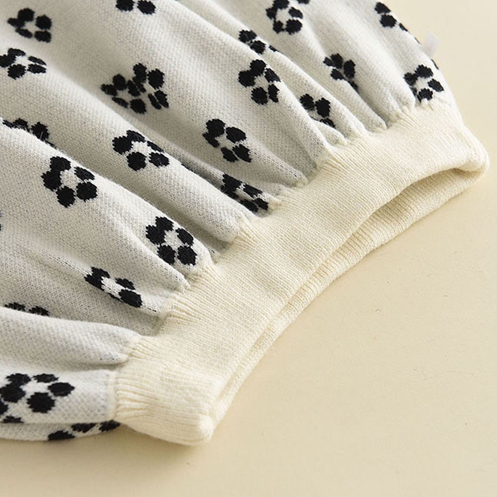 Bộ đồ BEAR LEADER gồm áo sweater đính nơ phối chân váy họa tiết hoa ba chiều phong cách Hàn Quốc cho bé gái 3-7 tuổi