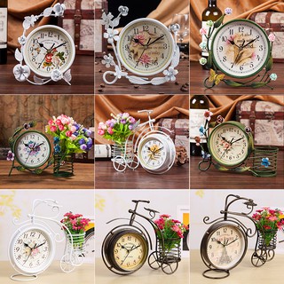 Đồng hồ sắt để bàn trang trí phòng khách/phòng ngủ kiểu châu âu