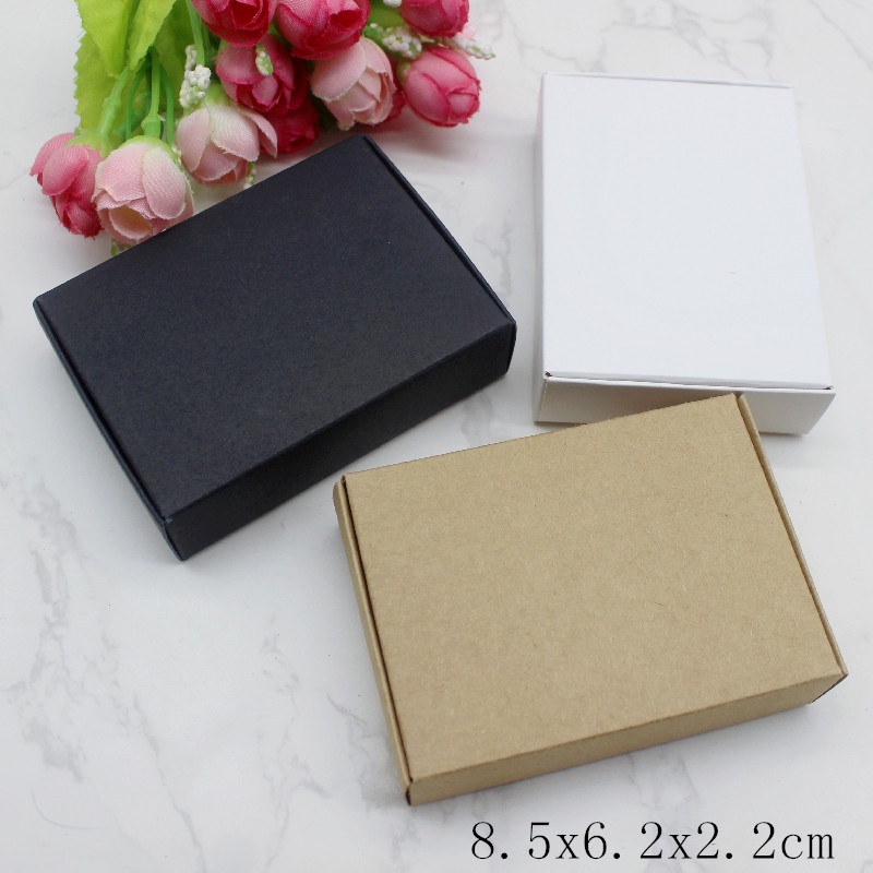 Set 10 Hộp Đựng Xà Phòng Hình Vuông Thủ Công Nhiều Kích Cỡ Màu Trắng/Đen