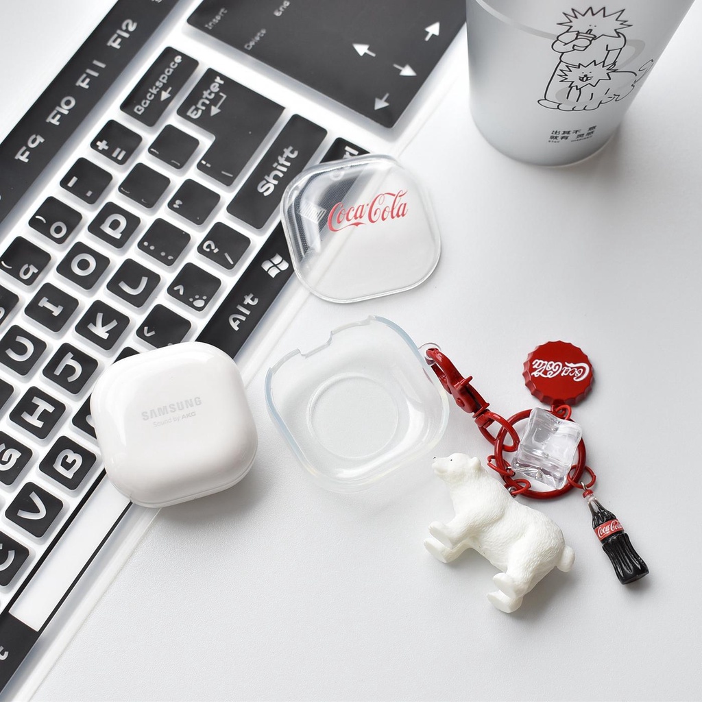 Vỏ Bảo Vệ Hộp Sạc Tai Nghe Bluetooth Không Dây Galaxy Buds Live / Buds 2 / Buds pro / Buds 2 pro Bằng Chất Liệu Tpu Silicone Mềm Trong Suốt Hình Coca Cola