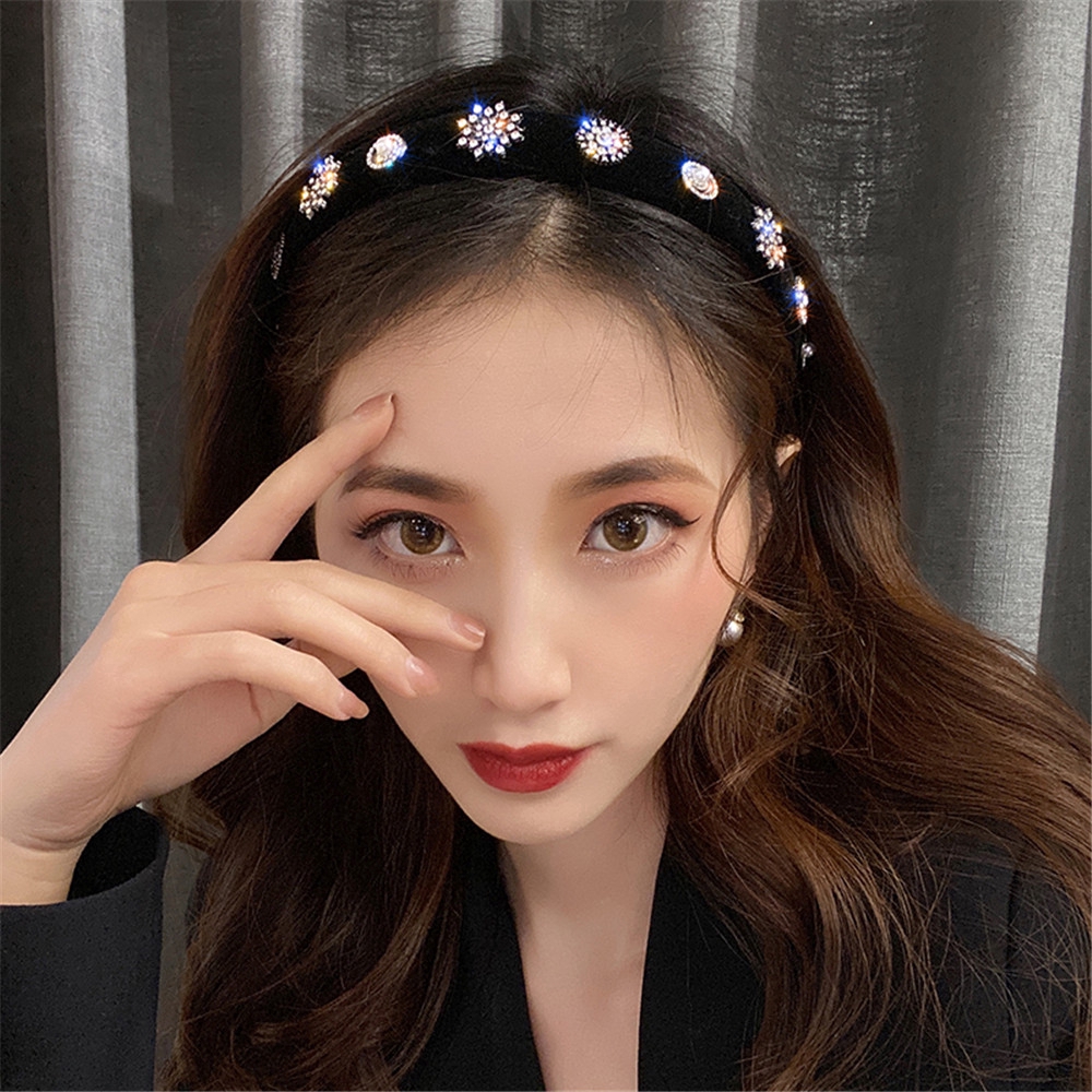 Băng Đô Cài Tóc Đính Đá Phong Cách Retro Cho Nữ