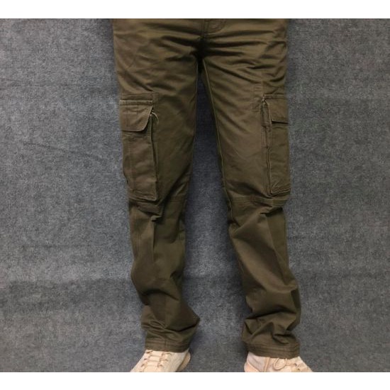Quần Kaki nhiều túi, túi hộp thể thao HNS35 - 4 màu cơ bản: kem, xám, đen và xanh rêu