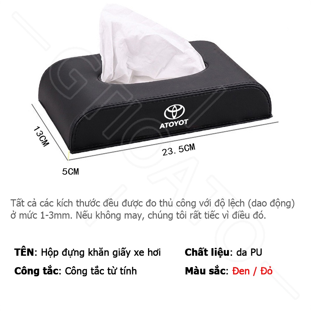 GTIOATO Hộp Đựng Khăn Giấy Ô Tô HộP ĐựNg GiấY TrêN Xe Ô Tô HộP ĐựNg GiấY ĂN TrêN Ô Tô Hộp Khăn Giấy Ô Tô HộP ĐựNg Đồ TrêN Ô Tô Phụ Kiện Xe Hơi Cho Toyota CHR Raize Corolla Cross Rush Fortuner Yaris Innova Vios Prius C Wigo