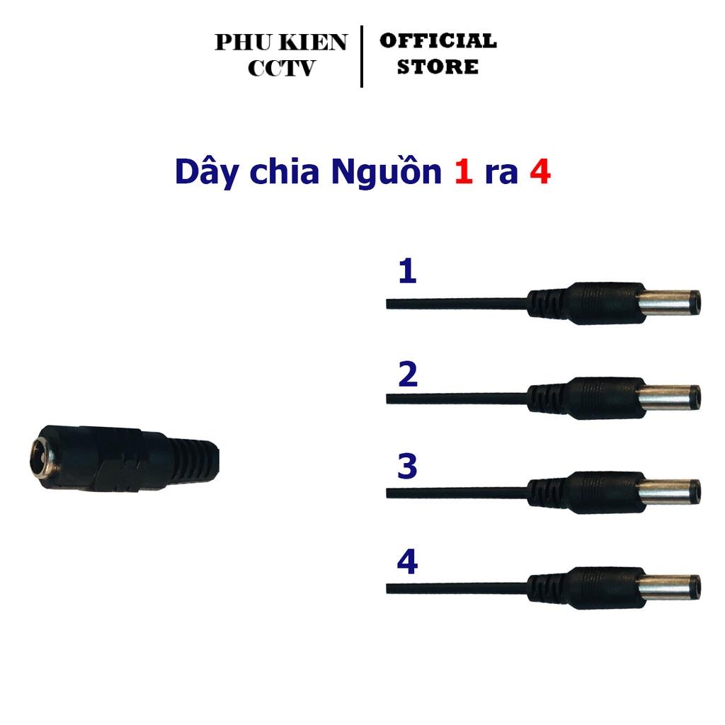 Dây chia nguồn Camera 1 ra 4,cáp chia nguồn camera