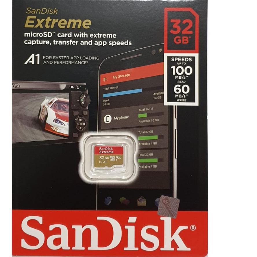 Camera Hành Trình Sandisk Extreme Micro Sdhc A1 U3 V30 Class 1000mbps 32gb - 4k Uhd Action