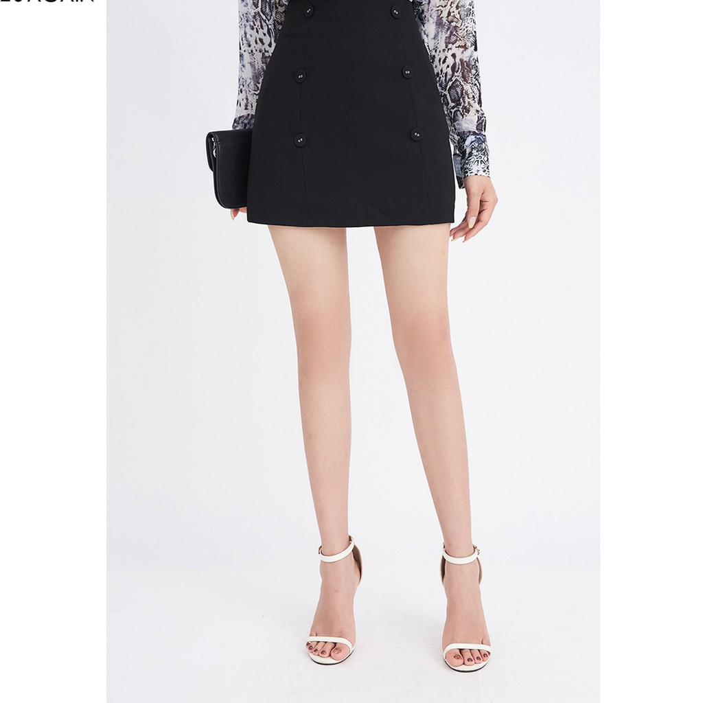 Chân váy chữ A ngắn 92WEAR 2 màu, đủ size, đính cúc trang trí JAA1216 | BigBuy360 - bigbuy360.vn