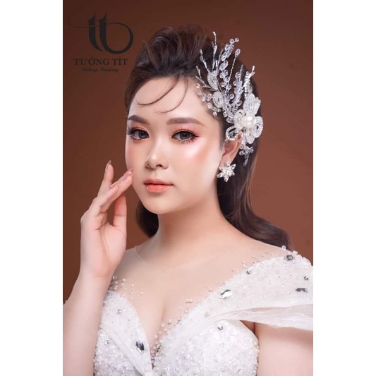 sét 2 cài tóc cô dâu xinh