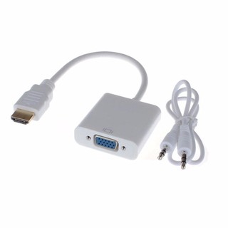 Dây HDMI sang VGA dài 20cm hổ trợ âm thanh audio - BH 1 tháng (OEM)