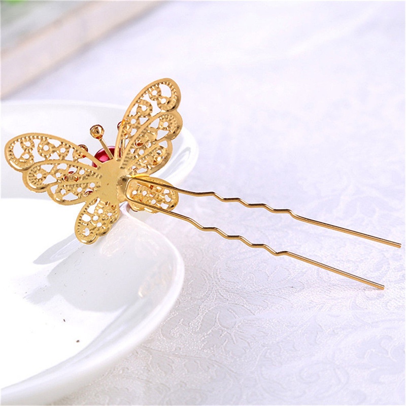 Trâm Cài Tóc Hình Bướm Đính Đá Lấp Lánh Sang Trọng