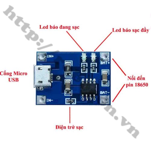 Mạch Sạc Pin Li-ion 18650 3.7v TP4056 TC4056 Có Bảo Vệ Mạch Sạc Pin 1S