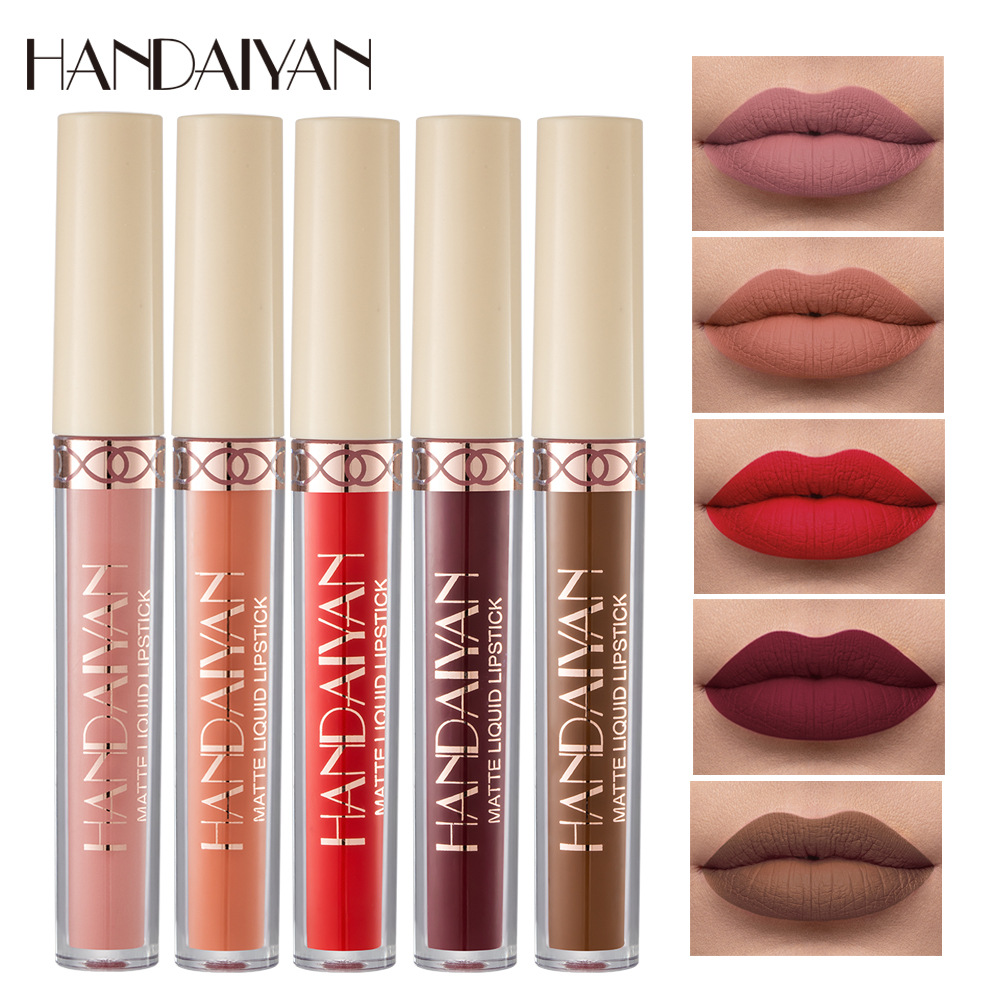 HANDAIYAN Lipstick Gloss Nude Lip Gloss Lip Matte Makeup Velvet Lipgloss Natural Lips Gloss | BigBuy360 - bigbuy360.vn