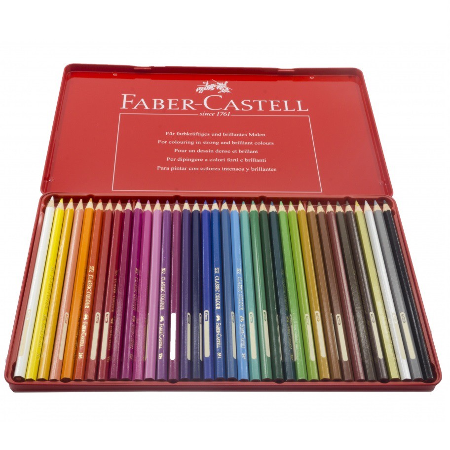 BÚT CHÌ MÀU KHÔ CAO CẤP FABER CASTELL 24/36 (HỘP THIẾC)