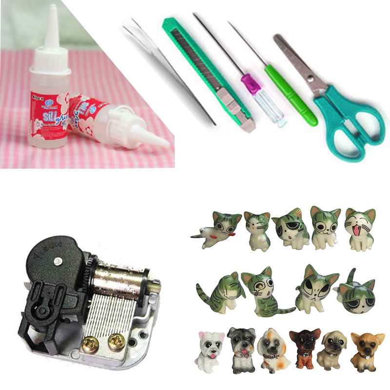 DIY Phụ Kiện Nhíp+ Kéo+ Hộp Nhạc- Phụ Kiện Mô HÌnh Nhà Búp Bê