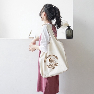 Túi Tote Canvas In Bubble Gum