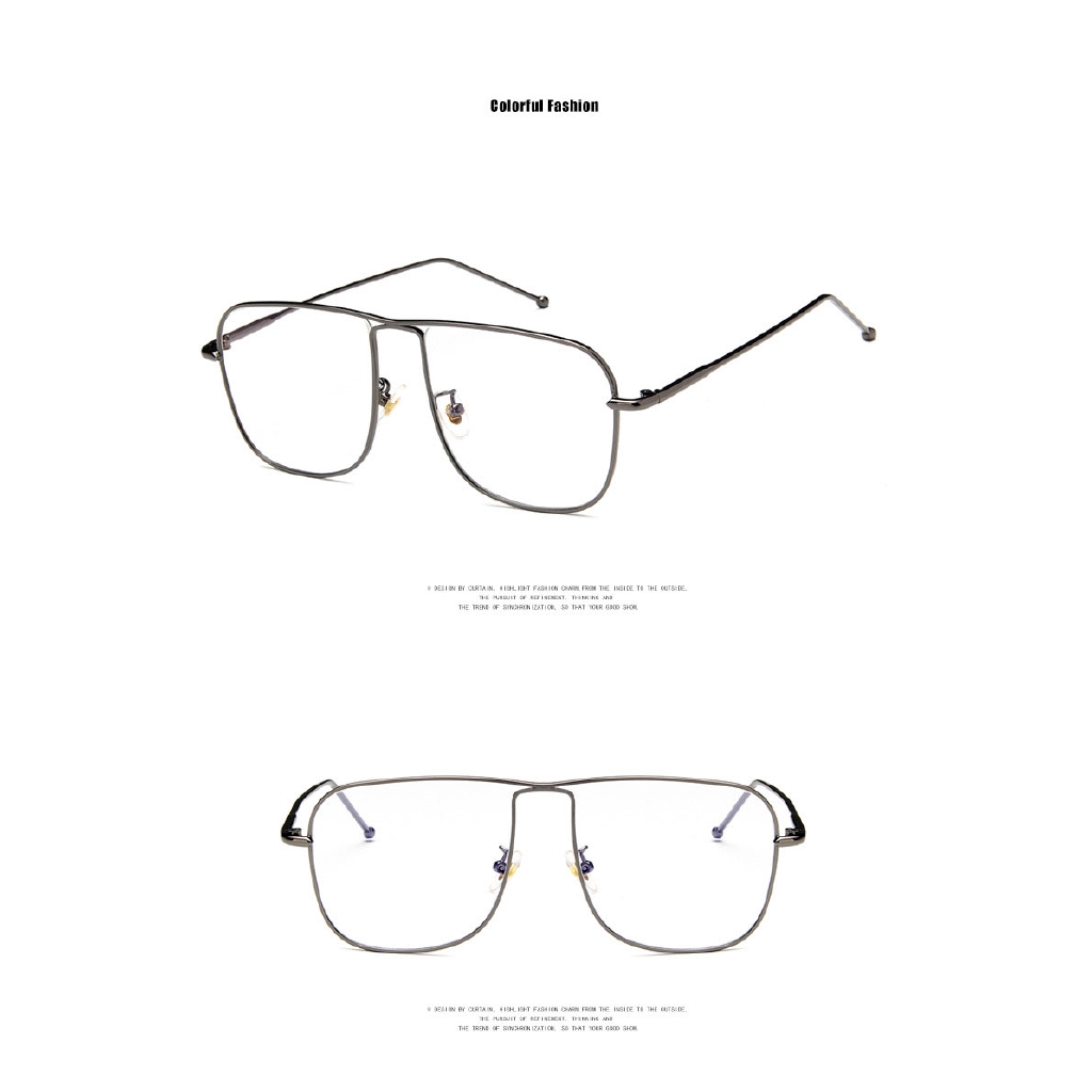 Kính mát gọng vuông cỡ lớn làm bằng kim loại phong cách thời trang Hàn Quốc dành cho nam/ nữ | BigBuy360 - bigbuy360.vn