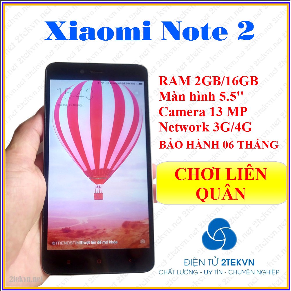 Điện thoại cảm ứng xiaomi note 2 ram 2gb rom 16gb giá rẻ