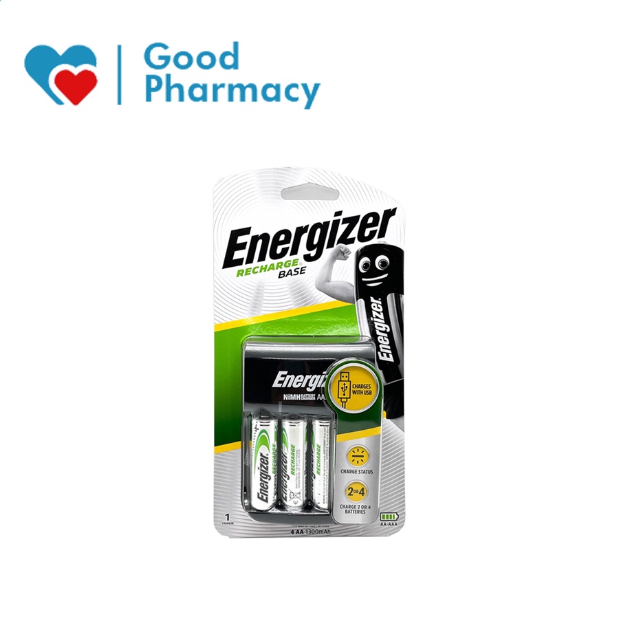 Máy sạc pin AA / AAA (Cổng USB) kèm 4 Pin AA Energizer 1300mAh CHVC5 (Chính hãng)