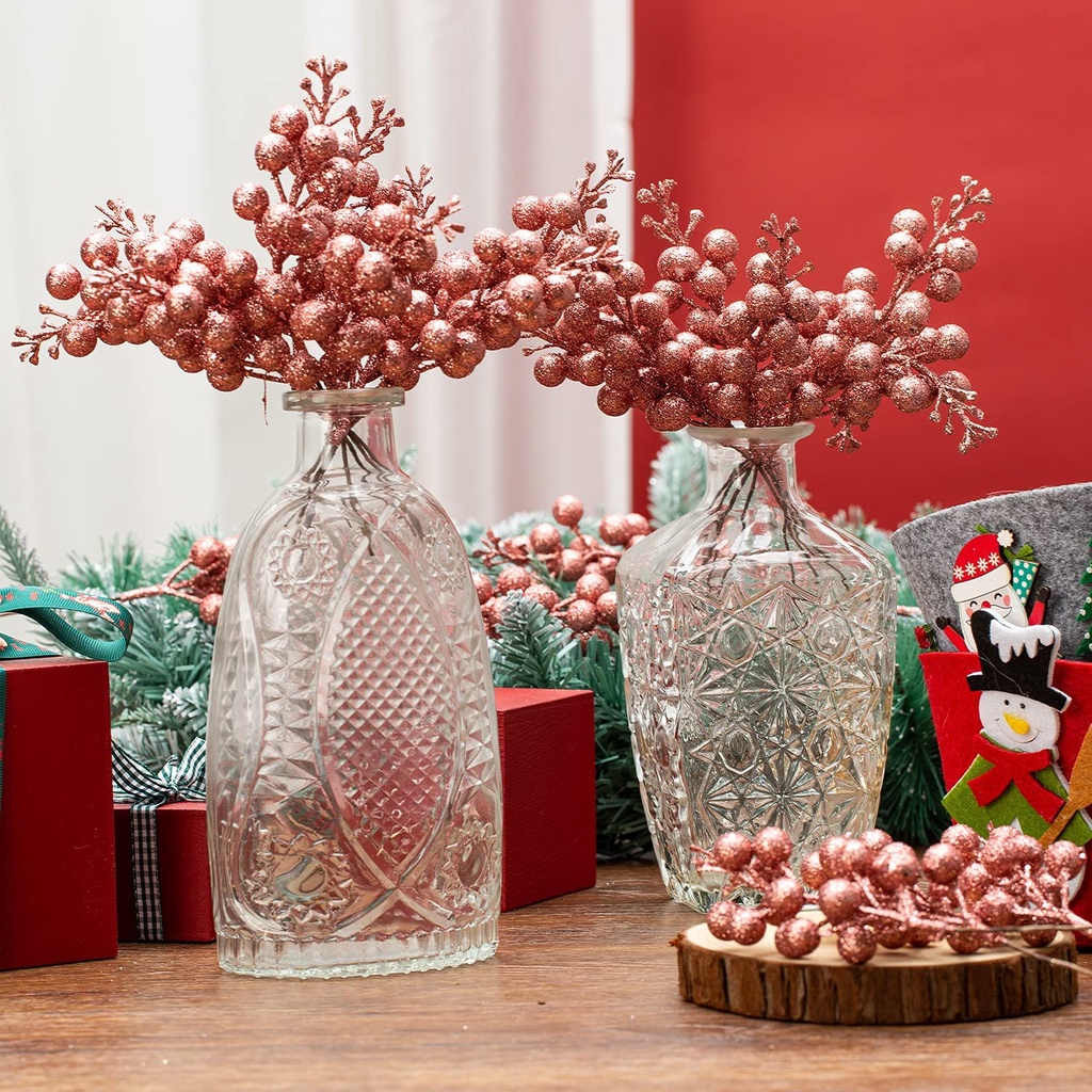 Set 10 Phụ Kiện Trang Trí Cây Thông Giáng Sinh Đính Kim Sa Lấp Lánh