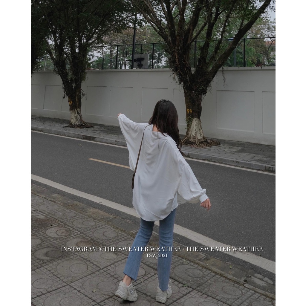 [Mã FAMARAL1 giảm 10K đơn 50K] (Ảnh thật) Áo sơ mi trơn voan trượt tay bồng oversize the.sweaterweather TSW | WebRaoVat - webraovat.net.vn