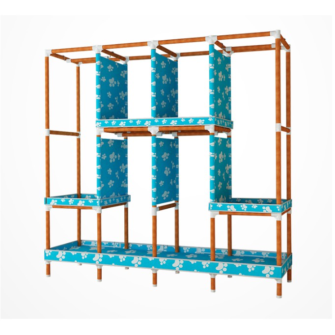 Tủ kệ treo, sắp xếp quần áo khung gỗ 4 buồng 8 ngăn size 1.7m | BigBuy360 - bigbuy360.vn