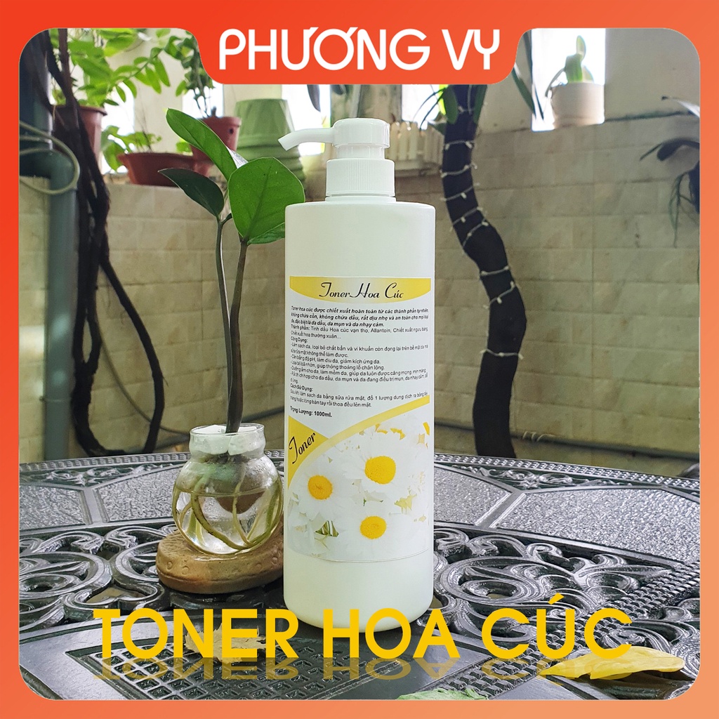 1000ml TONER HOA CÚC, nước hoa hồng tinh chất se khít lỗ chân lông, cân bằng da.