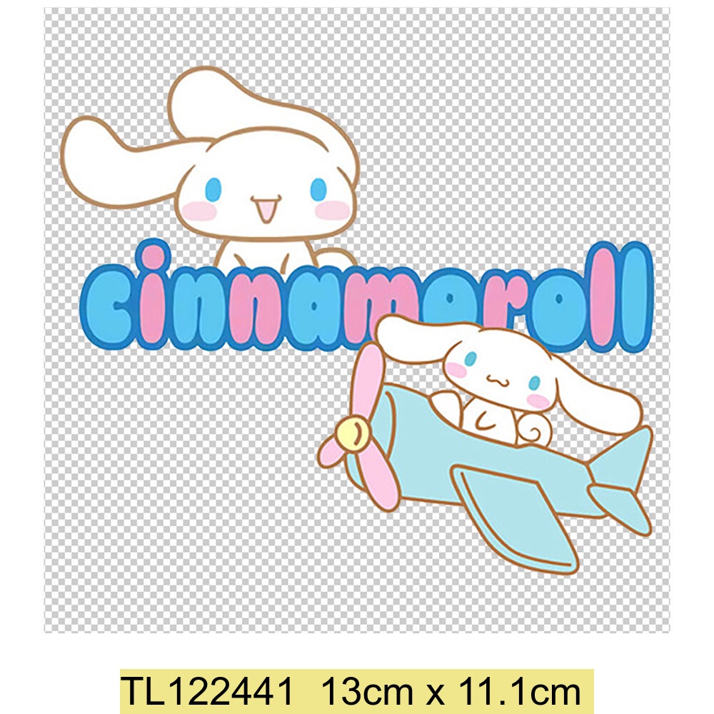 Cinnamoroll Họa Tiết Chuyển Cho Quần Áo Trẻ Em Táo Có Thể Giặt Nhiệt Vinyl Chuyển Sắt Trên Miếng Dán