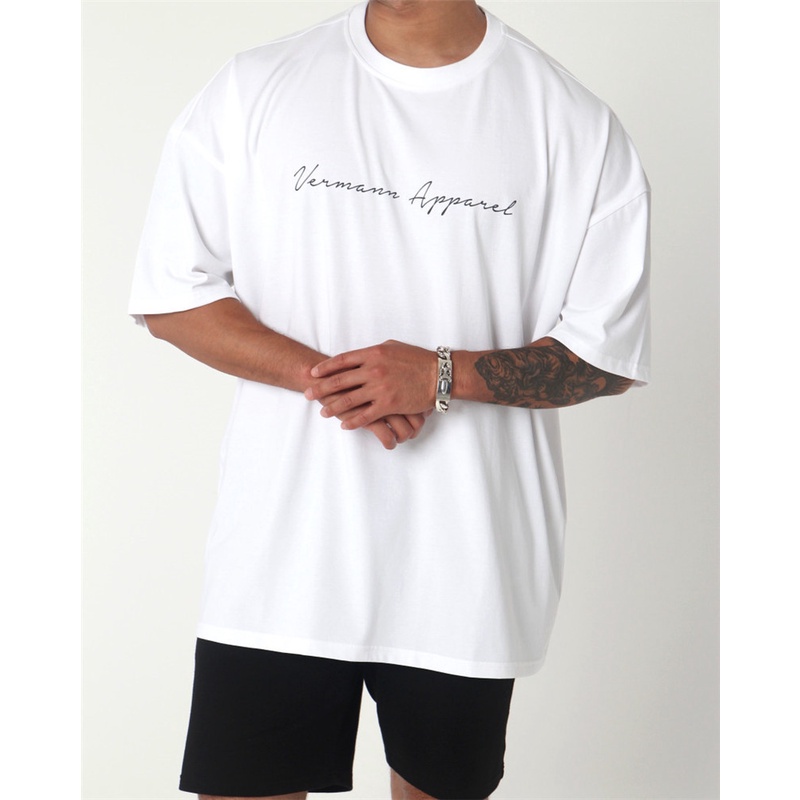 [GYMen]  Áo Thun Cotton Tay Ngắn Cổ Tròn Dáng Rộng Co Giãn Thoáng Khí Dành Cho Nam