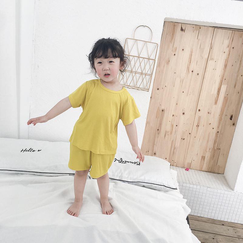 Sp00028 - Bộ cotton cộc tay 4 màu bé trai bé gái