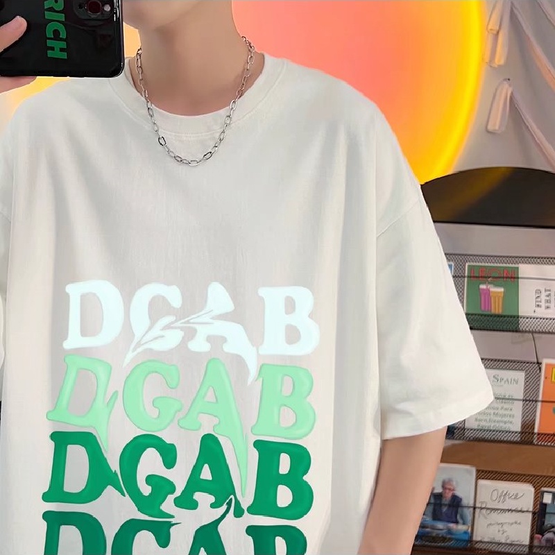 Áo Thun Tay Ngắn Dáng Rộng In Chữ Thời Trang Mùa Hè Cho Nam Và Nữ size M-5XL