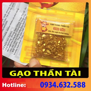 GẠO VÀNG THẦN TÀI -HCLB dùng để rắc lên mặt tro của bát nhang, cầu Thần tài phù hộ [ bàn thờ thần tài ] COMBO