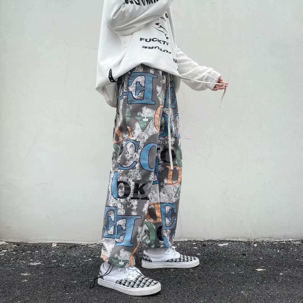 Quần dài ống đứng nhuộm loang màu thời trang hip hop sành điệu cho nam