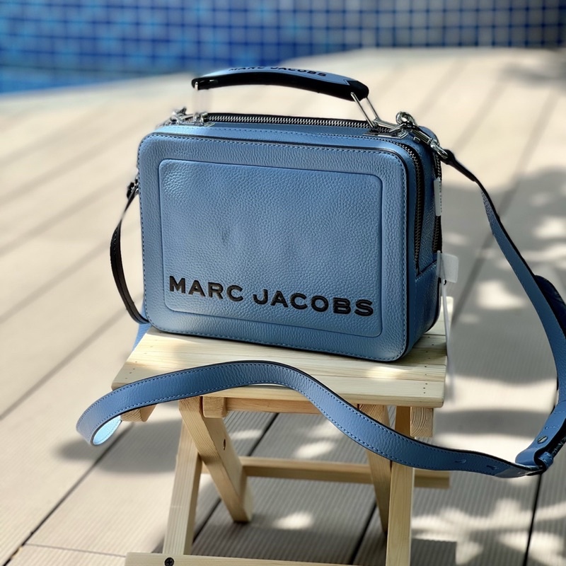 Túi Marc Jacobs the box xanh da trời da thật mềm đẹp