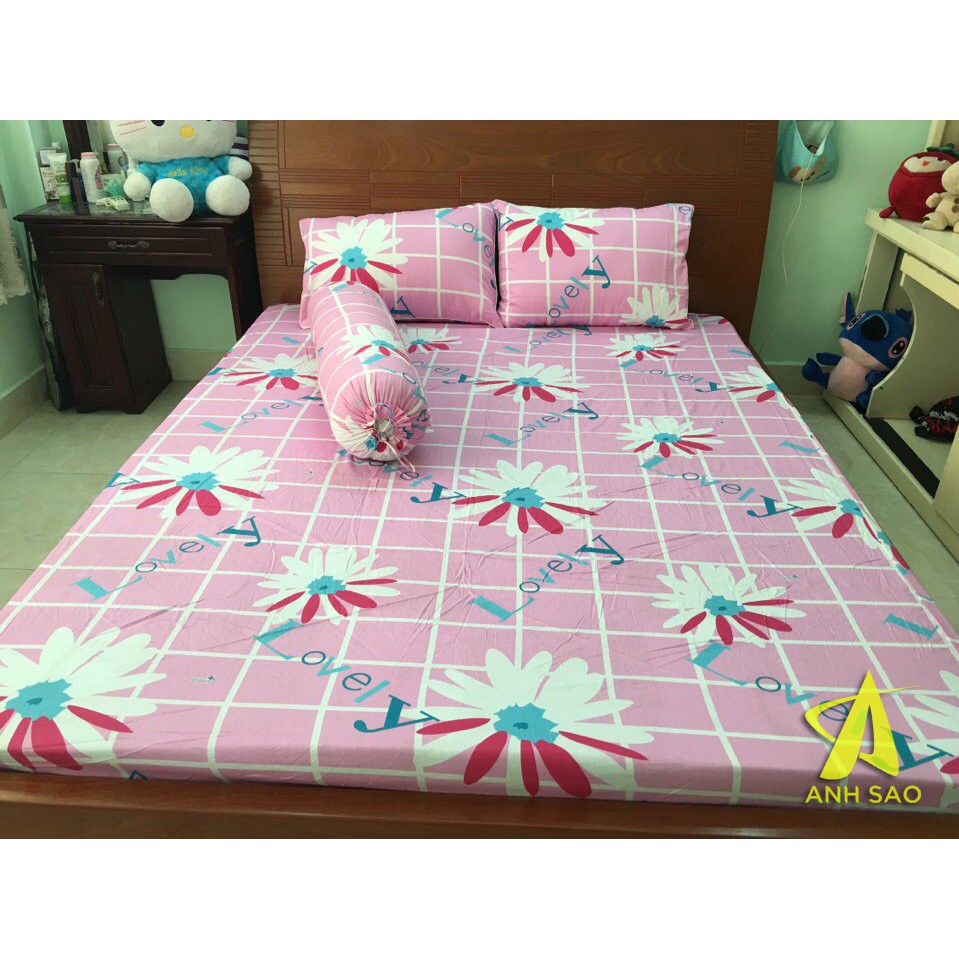 Bộ drap giường cotton Cao cấp Ánh Sao - bộ 3 món - nhiều màu để lựa chọn