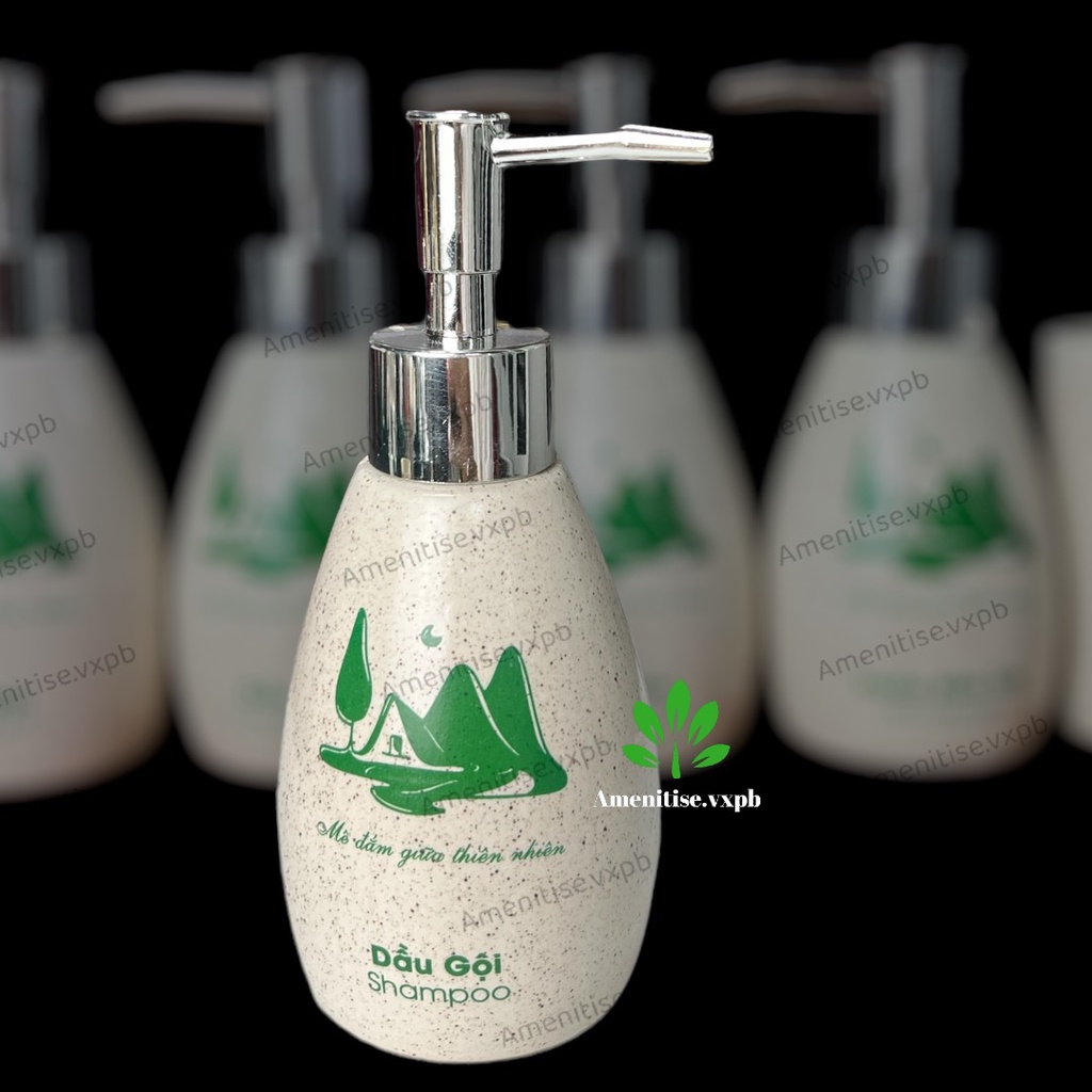 [Hỏa tốc] Bình gốm sứ đựng dầu gội, sữa tắm, nước rửa tay, cốc đánh răng cho khách sạn, resort, homestay