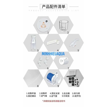 Máy tách bọt Protein SKimmer ZKSJ REEF 80IN, bơm DC chống giật, bảo hành bơm 9 tháng