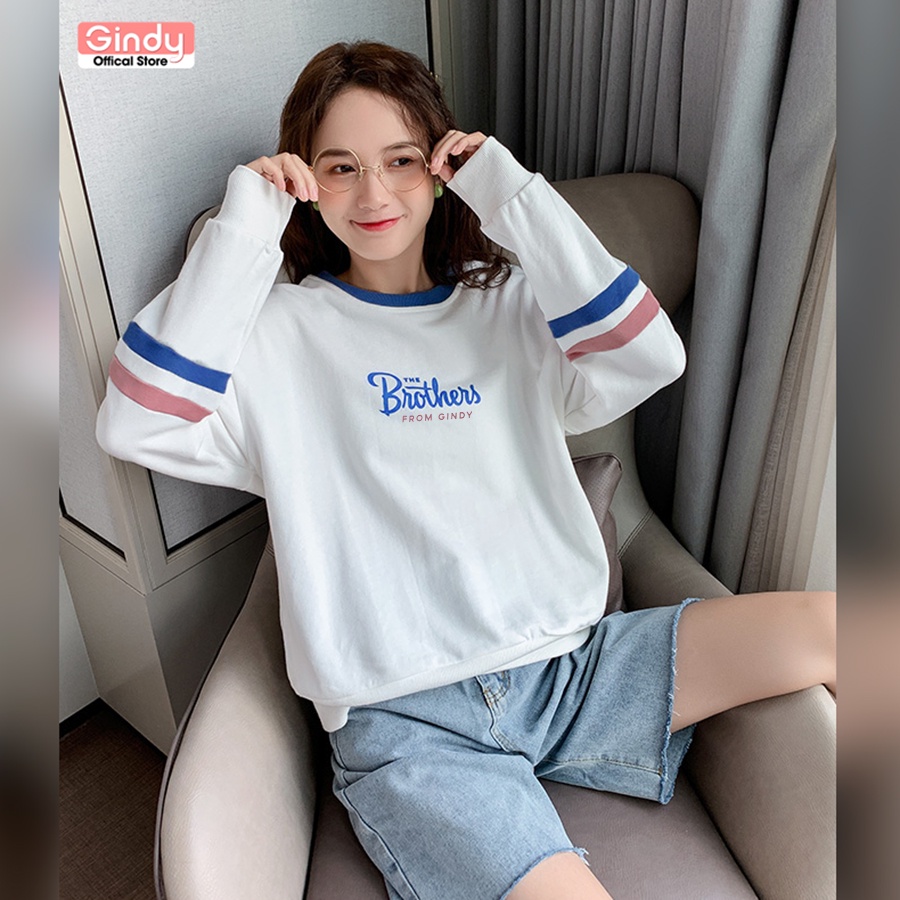 Áo nỉ sweater dài tay GINDY Brothers hoodie trơn basic form rộng đơn giản dễ phối đồ thời trang thu đông năng động A9107