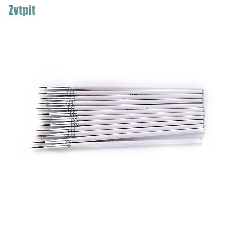 Set 10 cọ vẽ tranh màu trắng chuyên dụng chất lượng cao