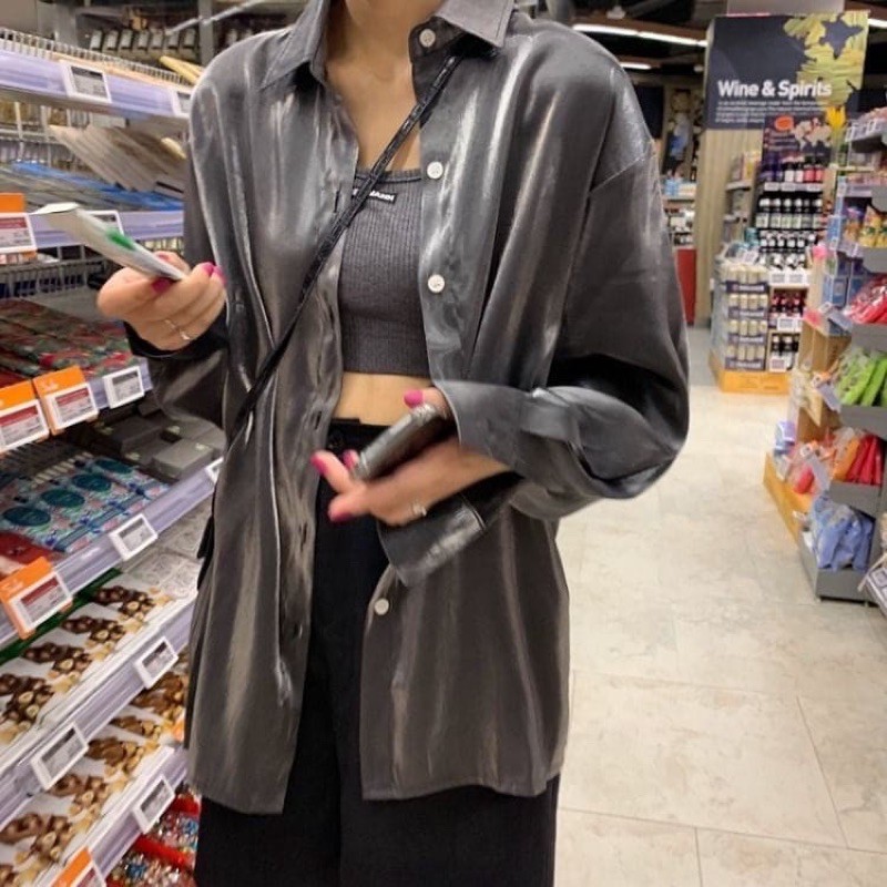 (Sẵn) A16✨Áo lụa bóng màu hologram lấp lánh thời thượng - kèm ảnh thật | BigBuy360 - bigbuy360.vn