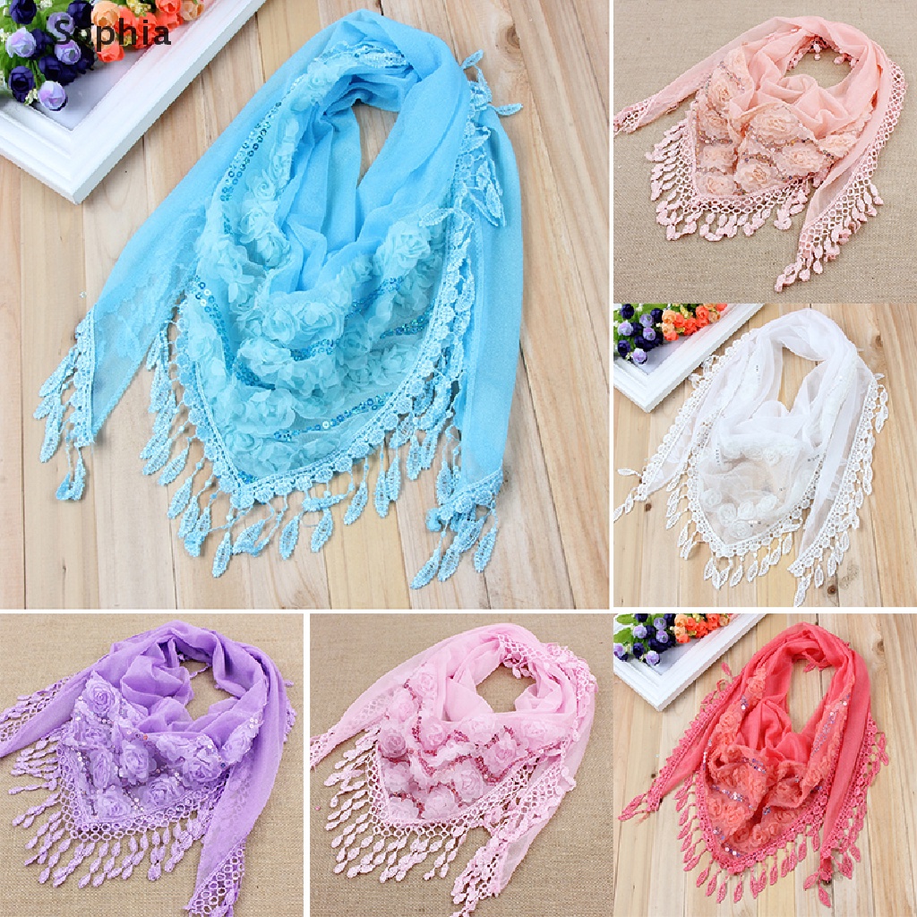 Khăn Choàng Lụa Phối Tua Rua Thêu Họa Tiết Độc Đáo Thời Trang Cho Nữ | BigBuy360 - bigbuy360.vn