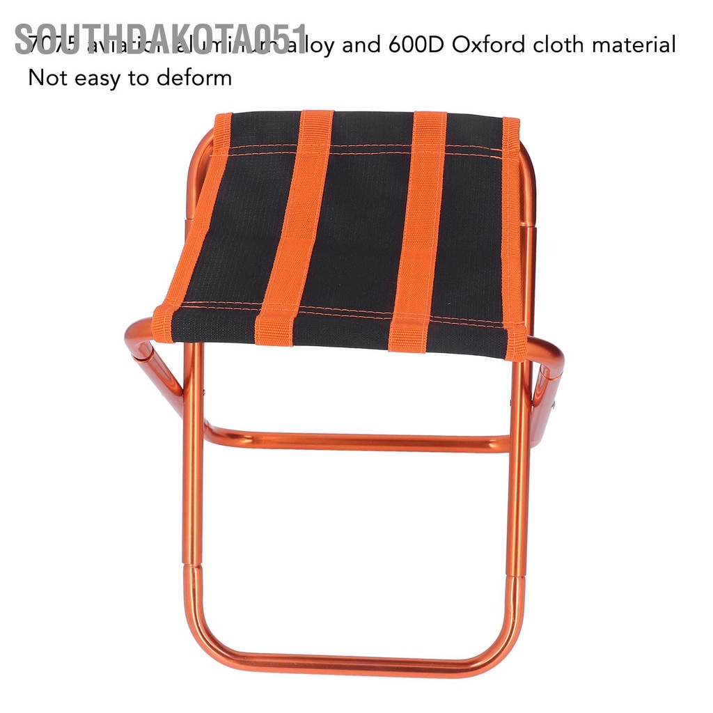 [Hàng Sẵn] Ghế gấp gọn mini di động Câu cá Cắm trại ngoài trời với Túi đựng Hợp kim nhôm 7075【Southdakota051】