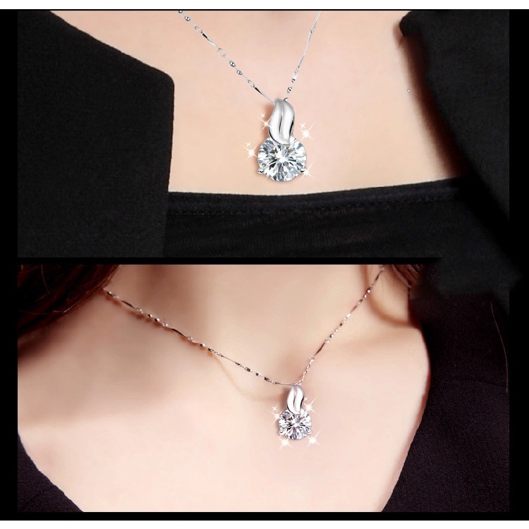 Mặt dây chuyền bạc 925 mặt trái tim / bông hoa / ngọc trai / kim cương giả 35 kiểu khác nhau thời trang nữ tùy chọn
